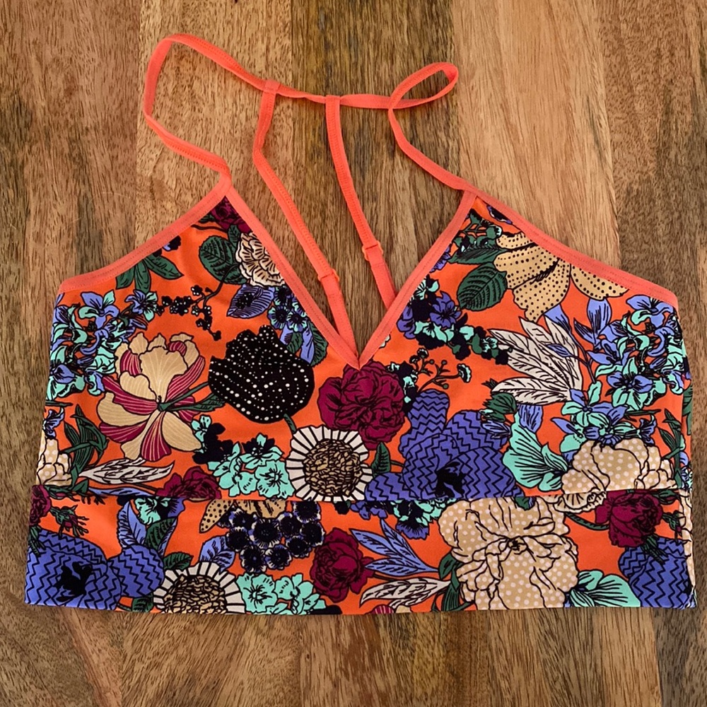 Anthropologie Jenny Printed Seamless T-Back Bralette M/L